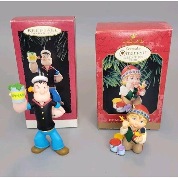 Vtg 90s Lot 14 Hallmark Keepsake Ornaments Popeye Collectors Club Exclusive NOS - Picture 5 of 7
